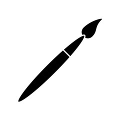 Paint brush object icon. School supply tool instrument and education theme. Isolated design. Vector illustration