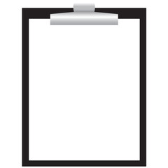 black clipboard with paper isolated vector illustration