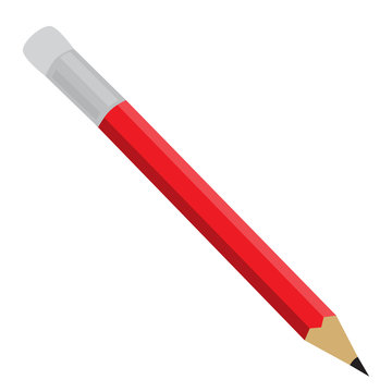 red pencil with rubber vector illustration