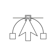 Cursor and graphic icon. School supply tool instrument and education theme. Isolated design. Vector illustration