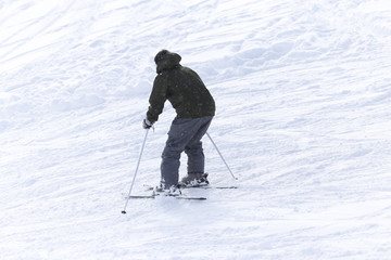people skiing in the snow in the winter