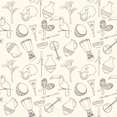 Obraz premium Hand-drawn seamless african pattern