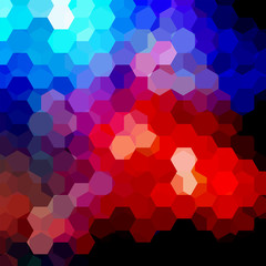 Fototapeta na wymiar Background made of hexagons. Square composition with geometric shapes. Eps 10 Red, blue colors