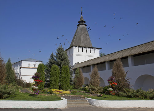 Beautiful monastery in Russia. St. Paphnutius Borovsky Monastery.