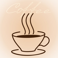 Logo steaming Cup of coffee