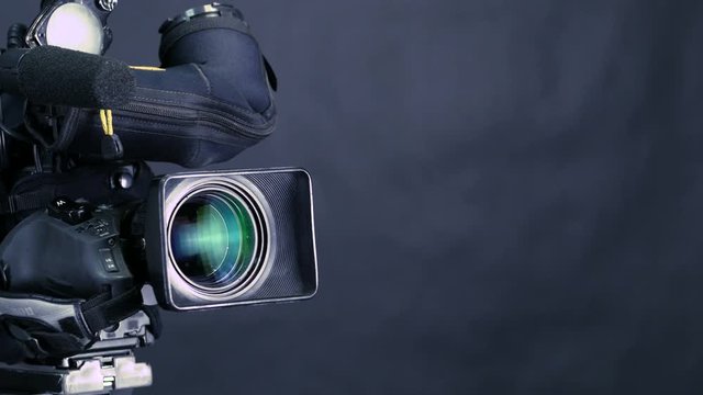Broadcast camera isolated on a background. No people. 4K.