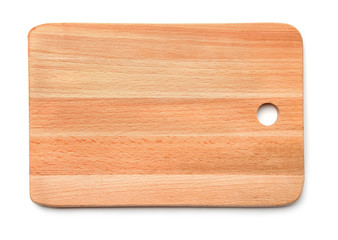 Top view of new wooden cutting board