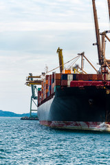 Port Cargo Container Singapore transportation from ship, logisti