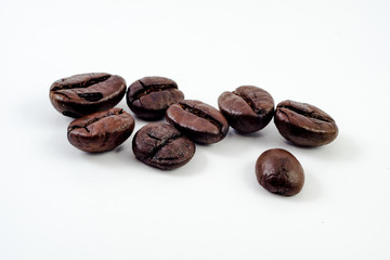 Coffee beans. Isolated on white background. roasted coffee beans isolated in white background cutout