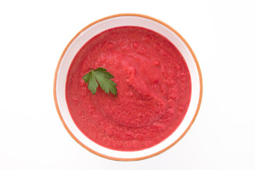 pumpkin soup with beetroot