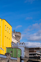 Coloured buildings in the grounds of Dublin Castle, Ireland
