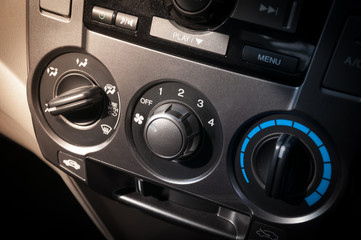 Fototapeta premium Air conditioning system of car,car air conditioner switch, temperature switch