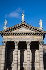 The exterior of St Audoen's church in Dublin City, Ireland
