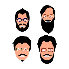 Set of hipster portraits