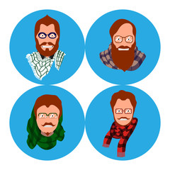 Set of hipster portraits