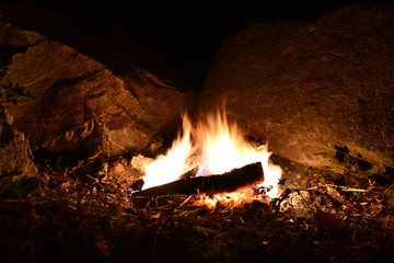 Open fire in the night hike