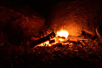 Open fire in the night hike