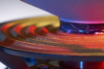 colorful illuminated loudspeaker detail