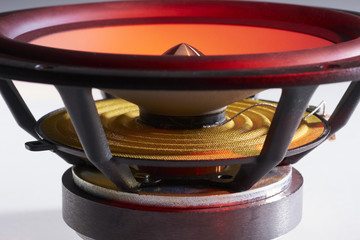 colorful illuminated loudspeaker detail