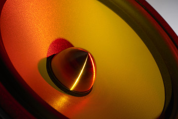 colorful illuminated loudspeaker detail