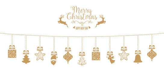 Golden Hanging Decoration with lovely Christmas Elements