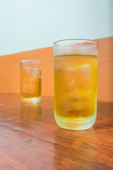 Glass of beer on the table