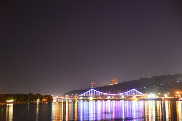 Romantic photo of the Pedestrian Bridge at night