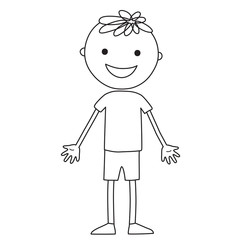 Boy in black color on the white background