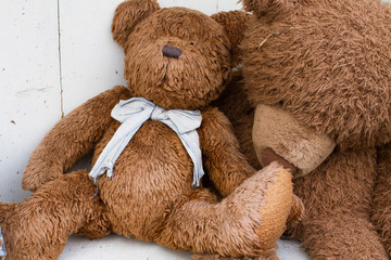 two brown teddy bears