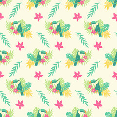 Obraz na płótnie Canvas Summer tropical seamless pattern