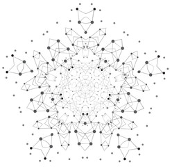 Vector Shape, Molecular Structure with Lines and Dots