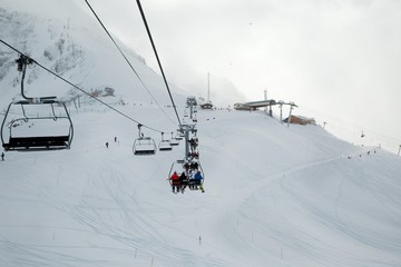 Skiing slopes from the lift