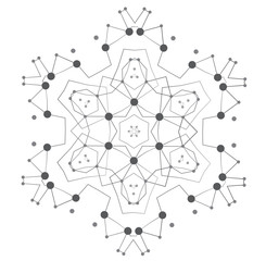 Vector Shape, Molecular Structure with Lines and Dots