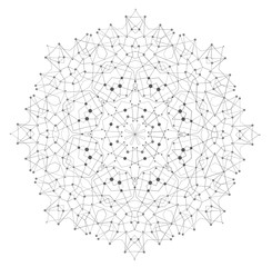 Vector Shape, Molecular Structure with Lines and Dots