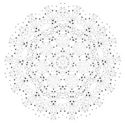 Vector Shape, Molecular Structure with Lines and Dots