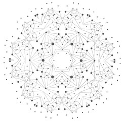 Vector Shape, Molecular Structure with Lines and Dots