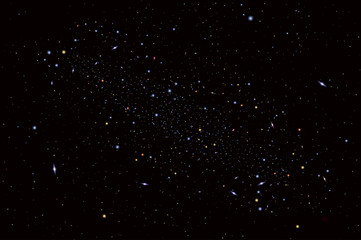 Vector Cosmology Illustration with Universe, Galaxy, Sun, Planet