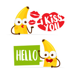 Sticker, emblem and label banana. 