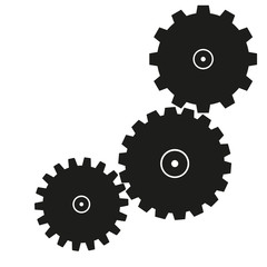 gear black set1 flat vector illustration