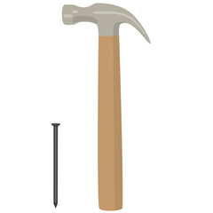 hammer and nail vector illustration