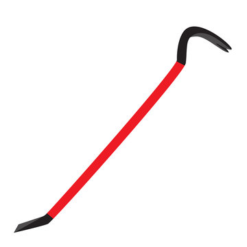 crowbar steeel red black tool vector illustration