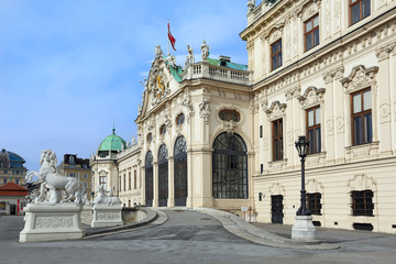 Fototapeta na wymiar Palace Upper Belvedere, built in the eighteenth century in the Baroque style in Vienna, Austria.