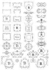 Vintage frames, page rulers and angles collection for boutique, restaurant, cafe, hotel, jewelry and fashion