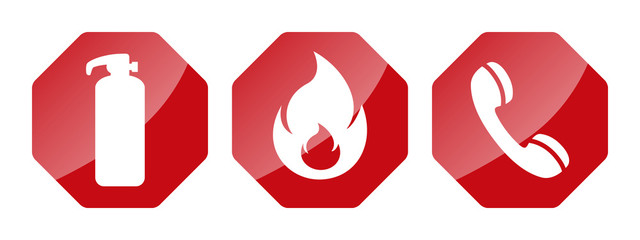 Fire safety icons