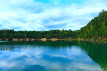 Picturesque lake in the forest