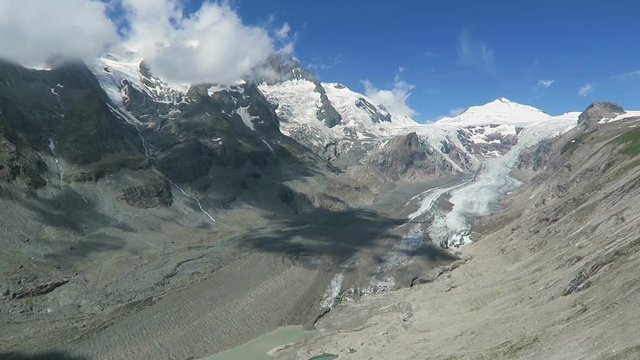 Peak of Grossglockner mountain and its glacier. Located in Salzburger Land, Austria