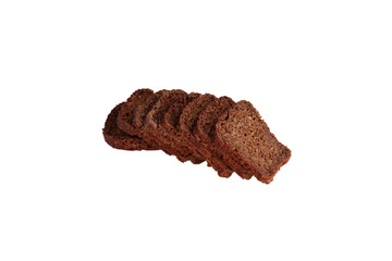 Rye bread  slices isolated on white.