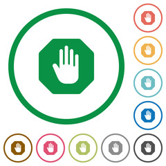 Obraz premium Stop sign outlined flat icons