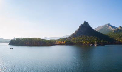 Lake amid high mountains.
