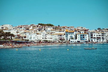 Landscape view of Cadaques on Mediterranean seaside, Costa Brava